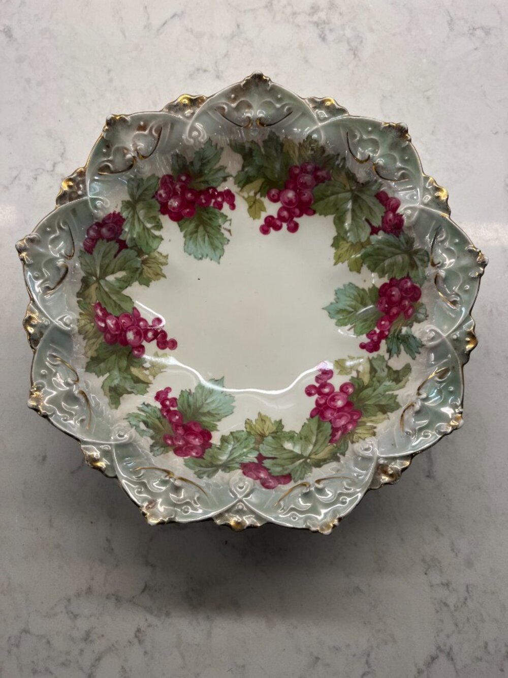 Antique MZ Austria Decorative Hand Painted Porcelain Bowl, Germany